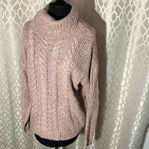 Charlotte Russe pink and white knit sweater size XL